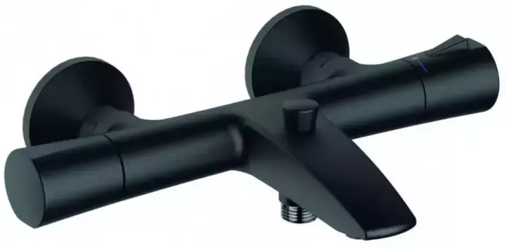 Смеситель для ванны «Kludi» Zenta 351013938 с термостатом чёрный матовый