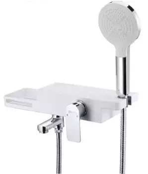 Смеситель для ванны «Lemark» Unibox LM6914CW белый/хром