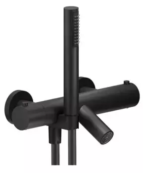 Смеситель для ванны «Nobili» Live LV00010/2BM с термостатом чёрный матовый