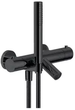 Смеситель для ванны «Nobili» Velis VE125010/2FLP с термостатом чёрный