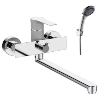 Смеситель для ванны «Rossinka» RS35-32PC серый/хром