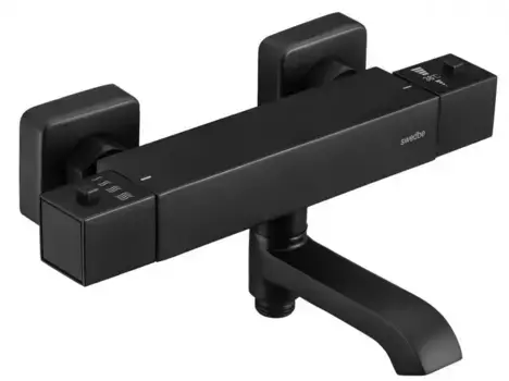 Смеситель для ванны «Swedbe» Mercury 9062B с термостатом чёрный матовый