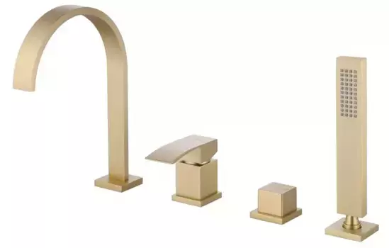 Смеситель на борт ванны «Abber» Wasserfall AF8613G матовое золото