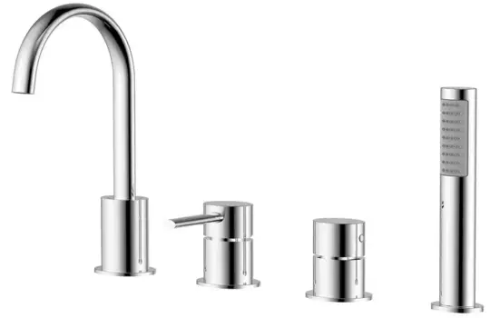 Смеситель на борт ванны «Azario» Delicate AZ-QA28173C-1381AC хром