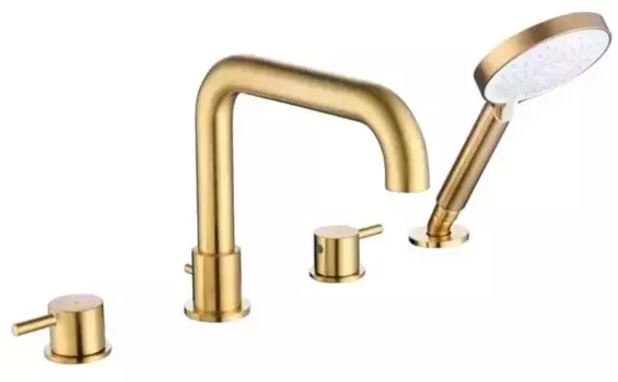 Смеситель на борт ванны «Caprigo» Don 53-410-BRG матовое золото