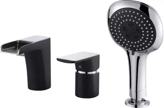 Смеситель на борт ванны «D&K» Berlin Technische DA1434215 чёрный/хром