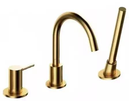 Смеситель на борт ванны «Remer» Minimal N072BG брашированное золото