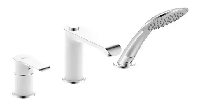 Смеситель на борт ванны «Rossinka» W40-39 белый