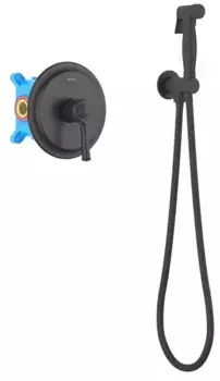 Смеситель с гигиеническим душем «Акватек» Классик AQ1519MB чёрный матовый