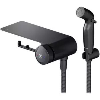 Смеситель с гигиеническим душем «Am.Pm» X-Joy TouchReel F0H85A822 чёрный матовый