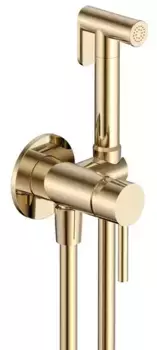 Смеситель с гигиеническим душем «AQUAme» Siena AQM6217BG шлифованное золото