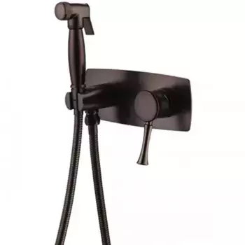 Смеситель с гигиеническим душем «Lemark» Peretto LM6319RB чёрный кофе