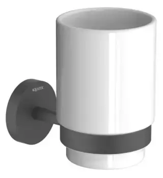 Стакан для зубных щёток «Акватек» Бетта AQ4604MB на стену чёрный матовый
