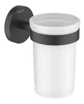 Стакан для зубных щёток «Акватек» Европа AQ4104MB на стену чёрный матовый