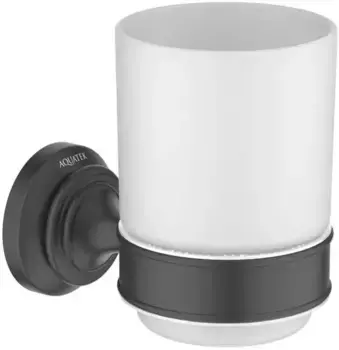 Стакан для зубных щёток «Акватек» Классик AQ4504MB на стену чёрный матовый