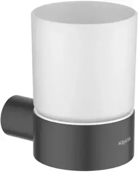 Стакан для зубных щёток «Акватек» Лира AQ4404MB на стену чёрный матовый