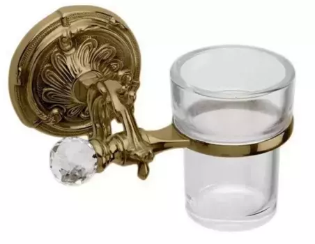 Стакан для зубных щёток «Art&Max» Barocco Crystal AM-1787-Br-C на стену бронза