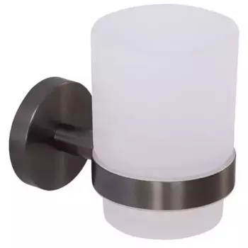 Стакан для зубных щёток «Cezares» RELAX-TUMS-GM на стену оружейная сталь