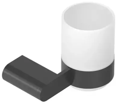 Стакан для зубных щёток «Cezares» STYLUS-TUMS-NOP на стену чёрный матовый