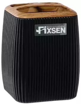 Стакан для зубных щёток «Fixsen» Black Wood FX-401-3 на стол чёрный/тёмное дерево