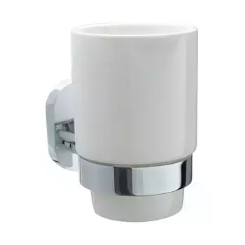 Стакан для зубных щёток «Fora» Brass BR044 на стену хром/белый