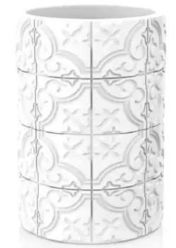 Стакан для зубных щёток «Fora» Patchwork FOR-PCH044 на стол белый