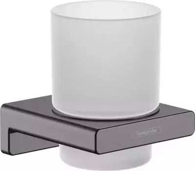 Стакан для зубных щёток «Hansgrohe» AddStoris 41749340 на стену шлифованный чёрный хром