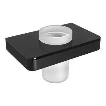 Стакан для зубных щёток «Lemark» Glass Line 9732036 на стену чёрный матовый