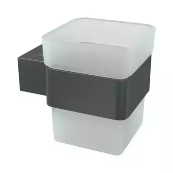 Стакан для зубных щёток «Lemark» Smooth Line 9736015 на стену графит