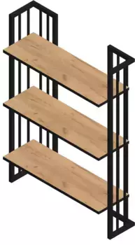 Стеллаж «Sanflor» Тетрис 69/100 Дуб крафт золотой/чёрный муар