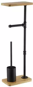 Стойка с аксессуарами «Rainbowl» Home 0047-1BP напольная чёрная матовая/светлое дерево
