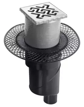 Трап для душа «Berges Wasserhaus» Platz Antik 100/100 091060 вертикальный выпуск хром