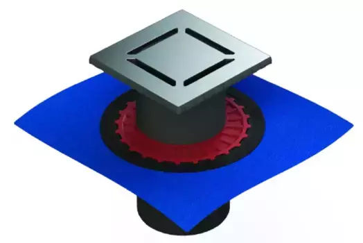 Трап для душа «Berges Wasserhaus» Zentrum Norma 150/150 вертикальный выпуск матовый хром