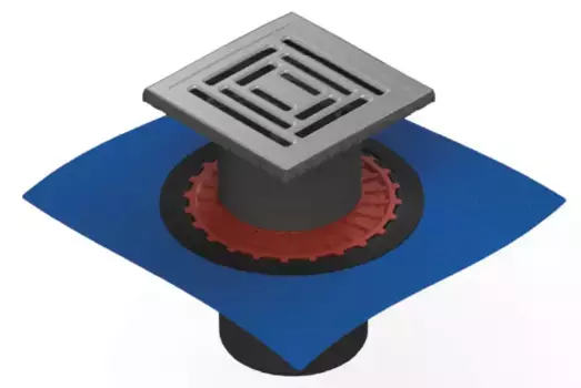 Трап для душа «Berges Wasserhaus» Zentrum Uno 150/150 вертикальный выпуск матовый хром