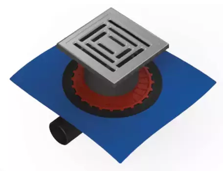 Трап для душа «Berges Wasserhaus» Zentrum Uno 150/150 боковой выпуск матовый хром