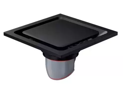 Трап для душа «Orange» TR01-006 100х100 TR01-006b вертикальный выпуск чёрный