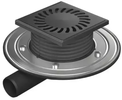 Трап для душа «Paini» 381AC боковой выпуск чёрный матовый