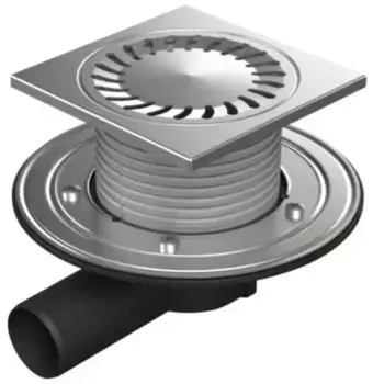 Трап для душа «Paini» Нептун 150/150 381E боковой выпуск хром