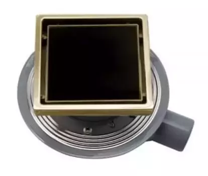 Трап для душа «Pestan» Confluo Standard 1 13000152 боковой выпуск Black Glass/Gold