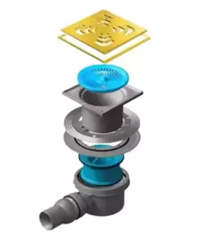 Трап для душа «Pestan» Confluo Standard Square 1 13000144 боковой выпуск Mask Gold