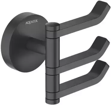 Тройной крючок «Акватек» Бетта AQ4632MB на стену чёрный матовый