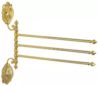 Тройной поворотный полотенцедержатель «Migliore» Cleopatra 16700 на стену золото