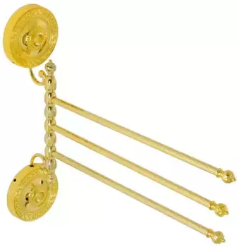 Тройной поворотный полотенцедержатель «Migliore» Montecarlo 31787 на стену золото