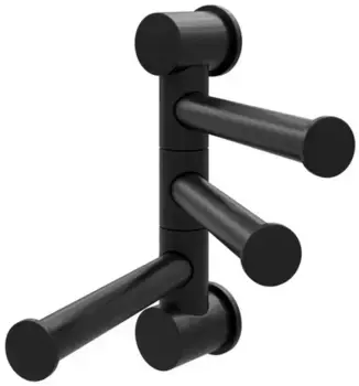 Тройной поворотный полотенцедержатель «WasserKRAFT» K-1053GLOSS BLACK на стену чёрный