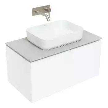 Тумба под раковину «Allen Brau» Infinity 85 с 2 ящиками (1 скрытый) подвесная white matt