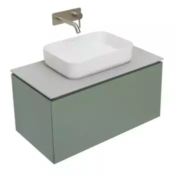 Тумба под раковину «Allen Brau» Infinity 85 с 2 ящиками (1 скрытый) подвесная cement grey matt