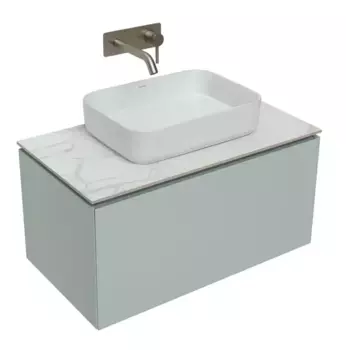 Тумба под раковину «Allen Brau» Infinity 85 с 2 ящиками (1 скрытый) подвесная рapyrus white matt