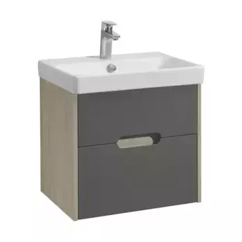 Тумба под раковину «Aquaton» Оливия 55 подвесная грей/дуб Ойстер
