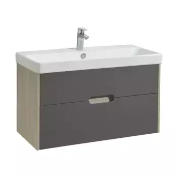 Тумба под раковину «Aquaton» Оливия 90 подвесная грей/дуб Ойстер