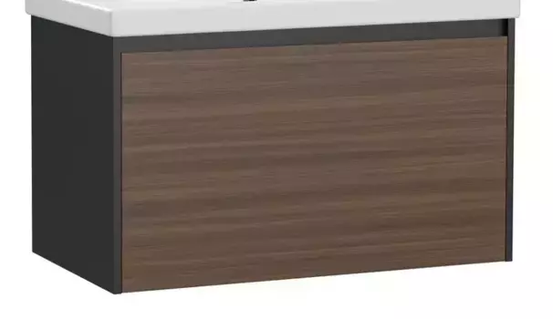 Тумба под раковину «Cersanit» Grande 80 подвесная чёрный орех